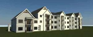 Exterior rendering of The Landings